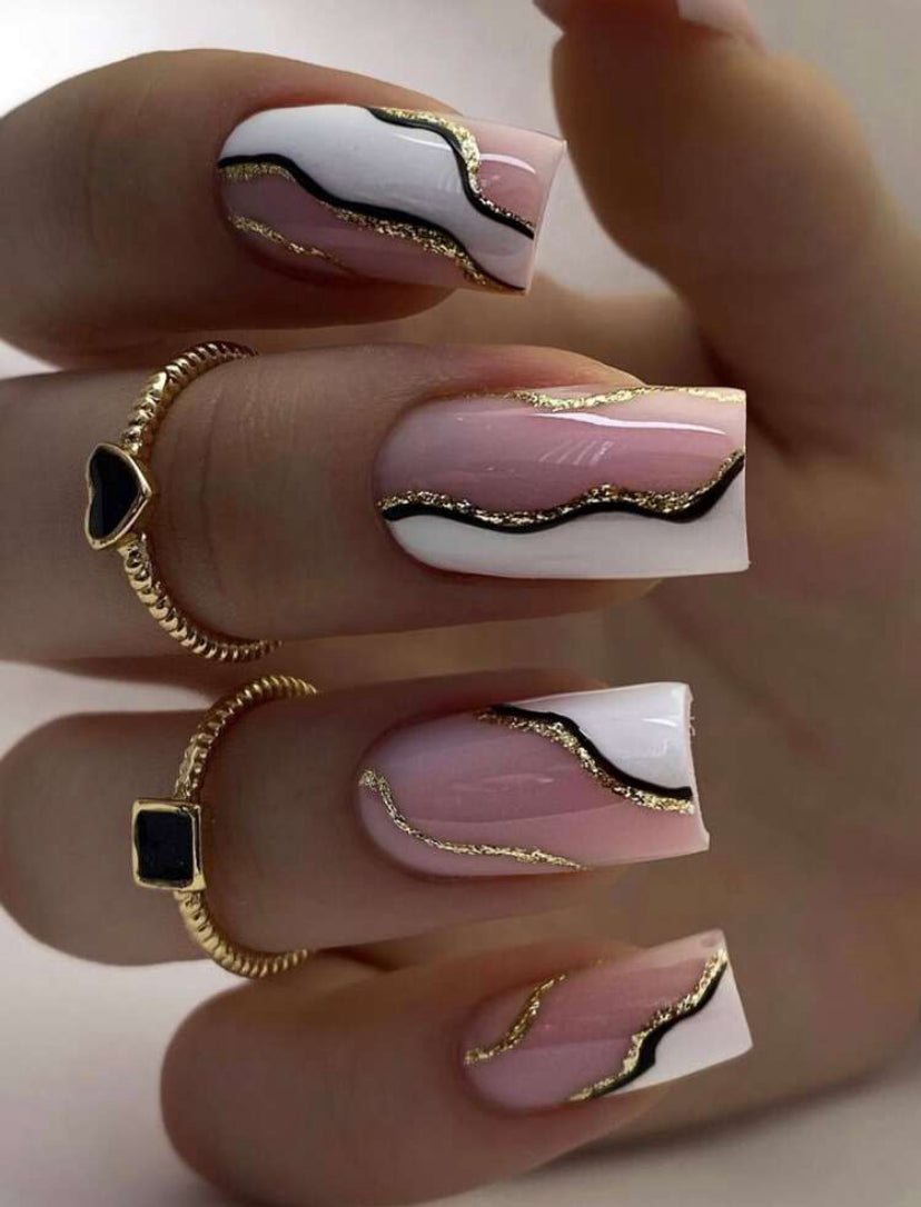 White pink French style